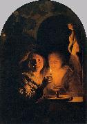 Godfried Schalcken Lovers Lit by a Candle Sweden oil painting artist